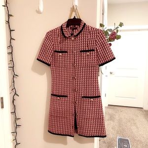 Maje red tweed dress